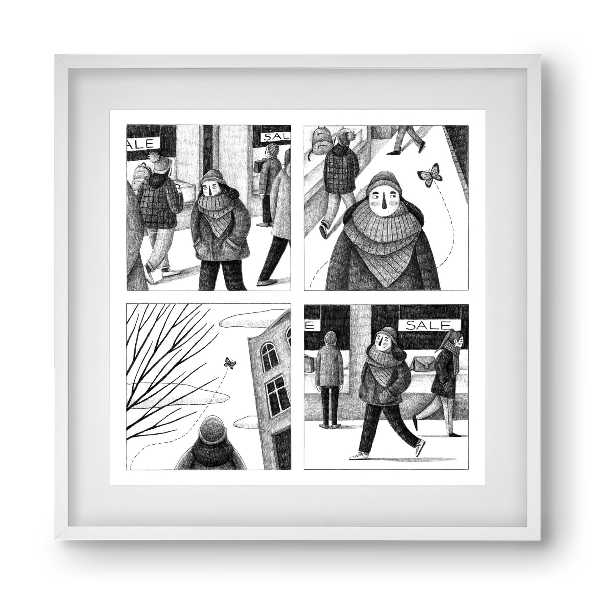 Elengedés, 40x40 cm (30x30 cm), Fehér keret, paszpartuval