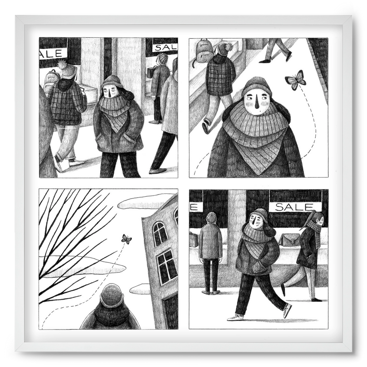 Elengedés, 50x50 cm (50x50 cm), Fehér keret