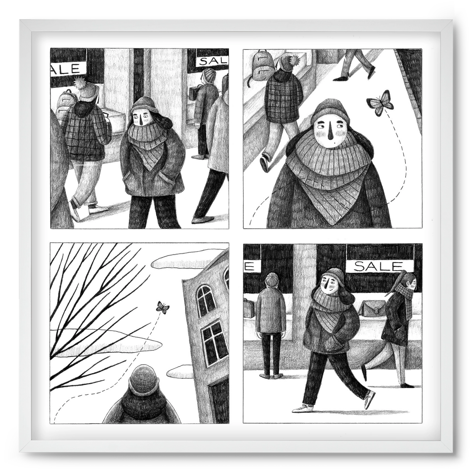 Elengedés, 50x50 cm (50x50 cm), Fehér keret