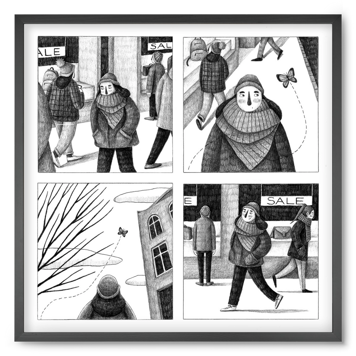 Elengedés, 50x50 cm (50x50 cm), Fekete keret