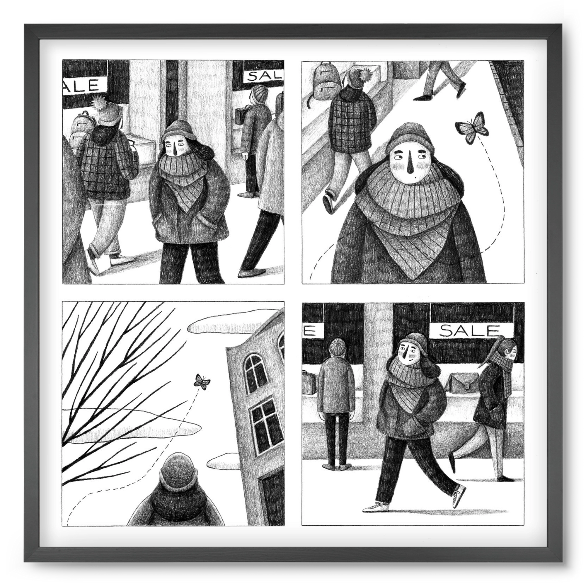 Elengedés, 50x50 cm (50x50 cm), Fekete keret