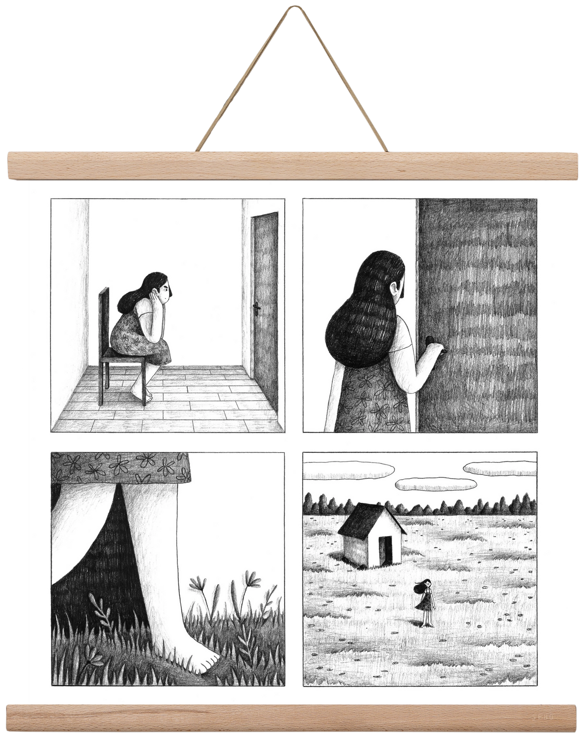 Falak, 40x40 cm (40x40 cm), Tölgy akasztó