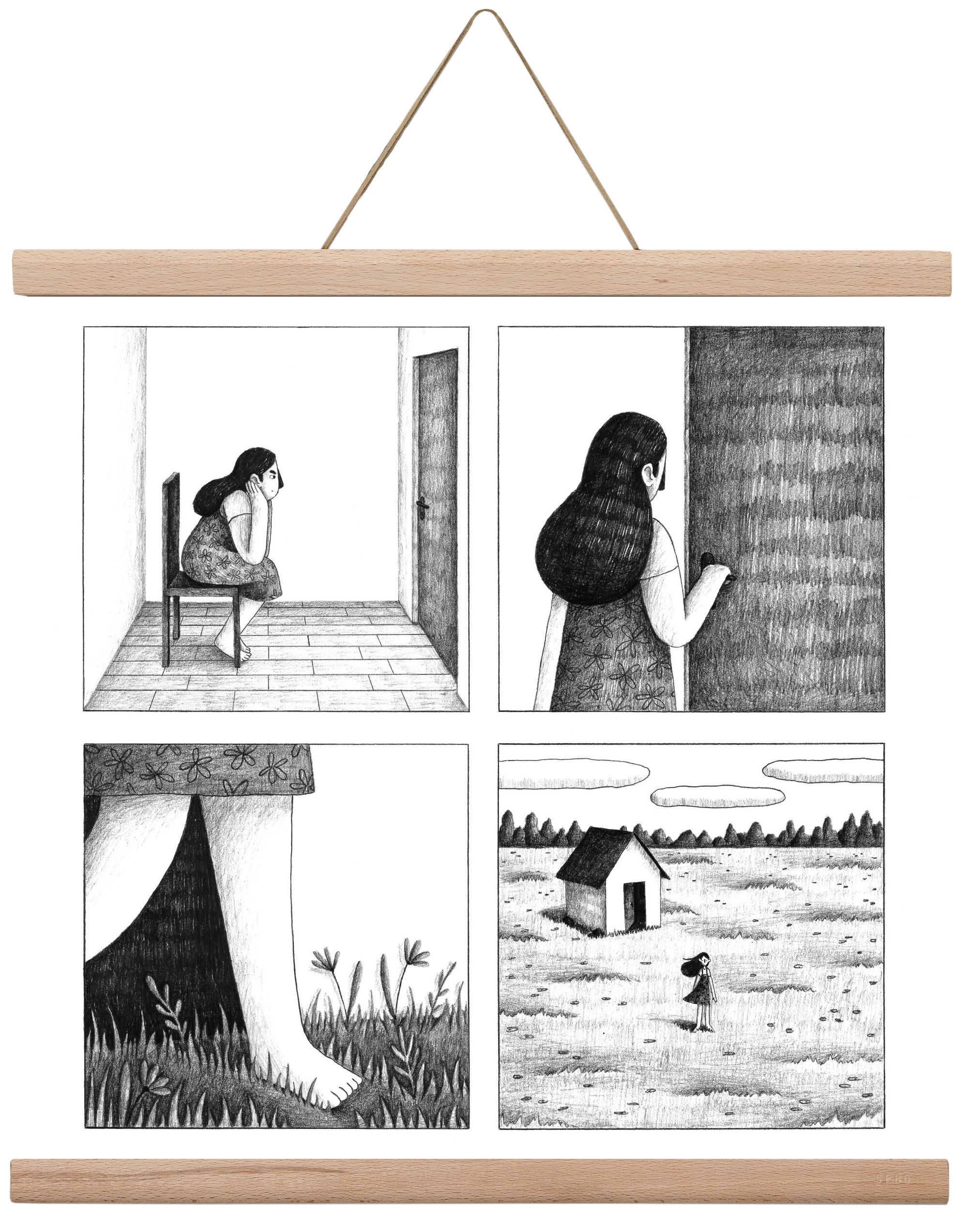 Falak, 40x40 cm (40x40 cm), Tölgy akasztó