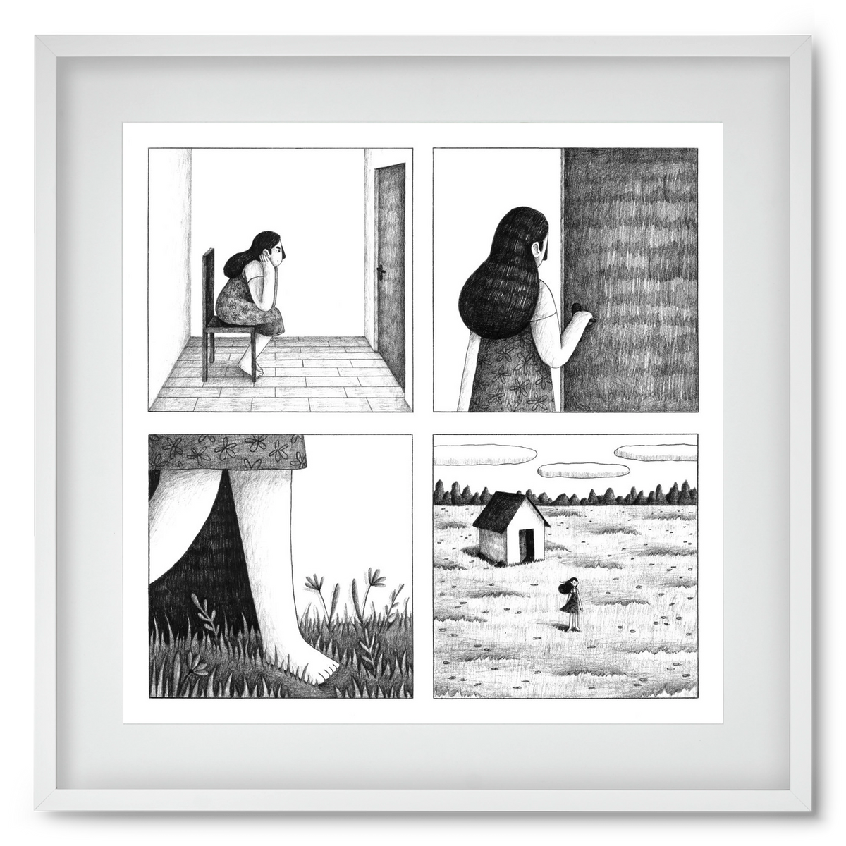 Falak, 50x50 cm (40x40 cm), Fehér keret, paszpartuval