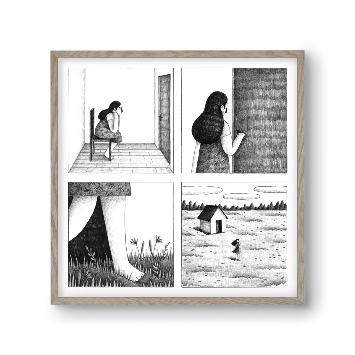 Falak, 30x30 cm (30x30 cm), Tölgy keret