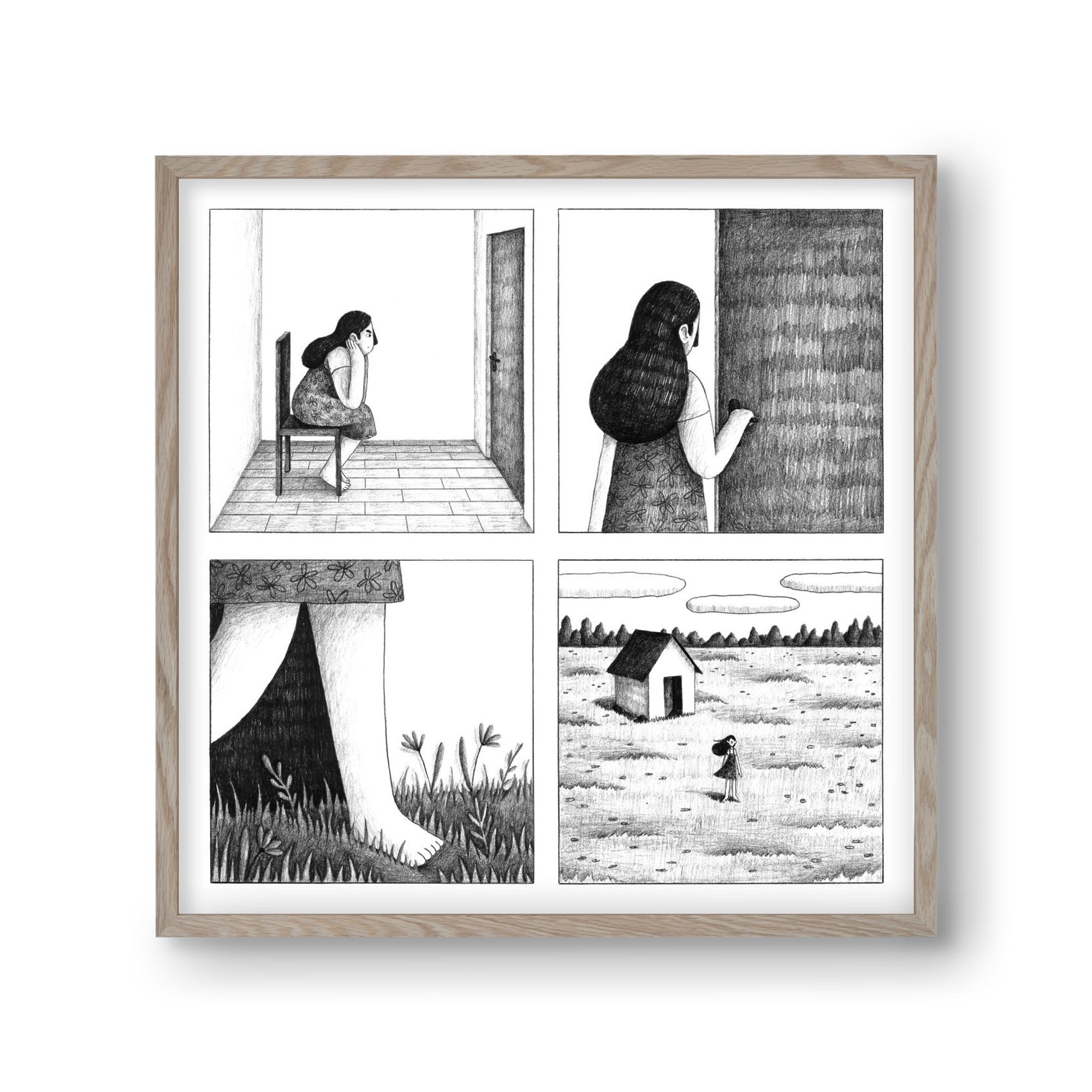 Falak, 30x30 cm (30x30 cm), Tölgy keret