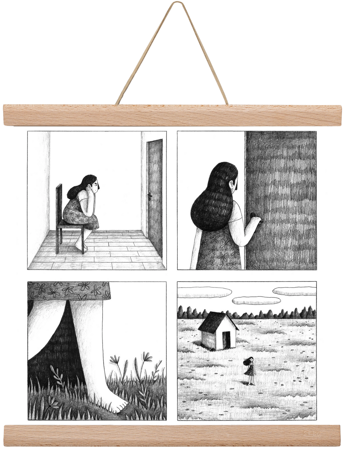 Falak, 30x30 cm (30x30 cm), Tölgy akasztó