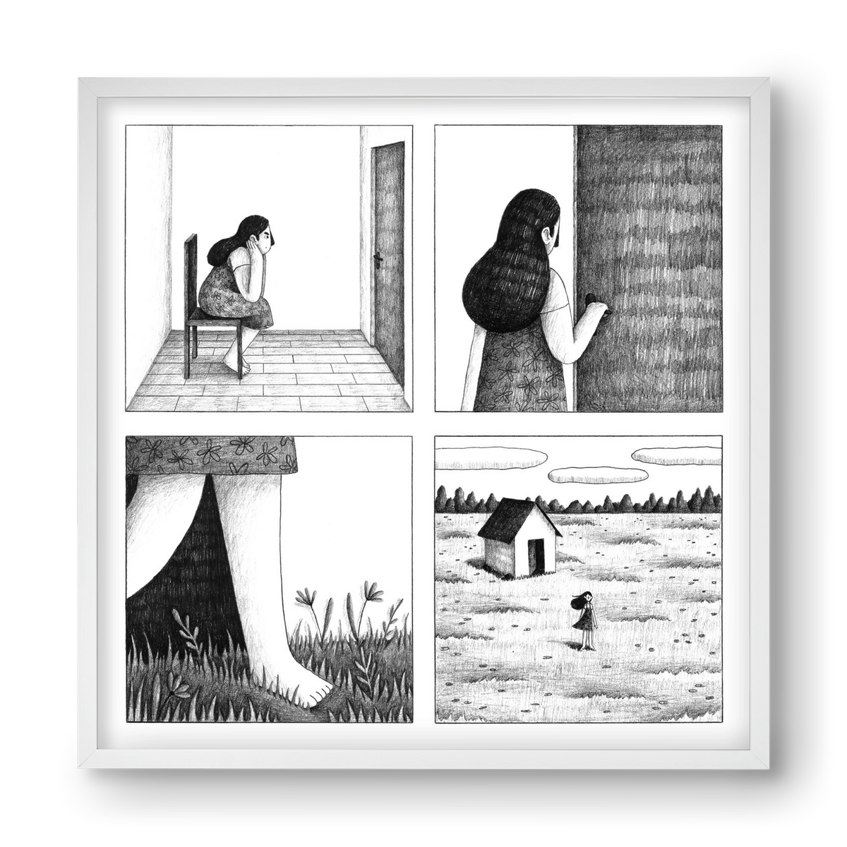 Falak, 40x40 cm (40x40 cm), Fehér keret