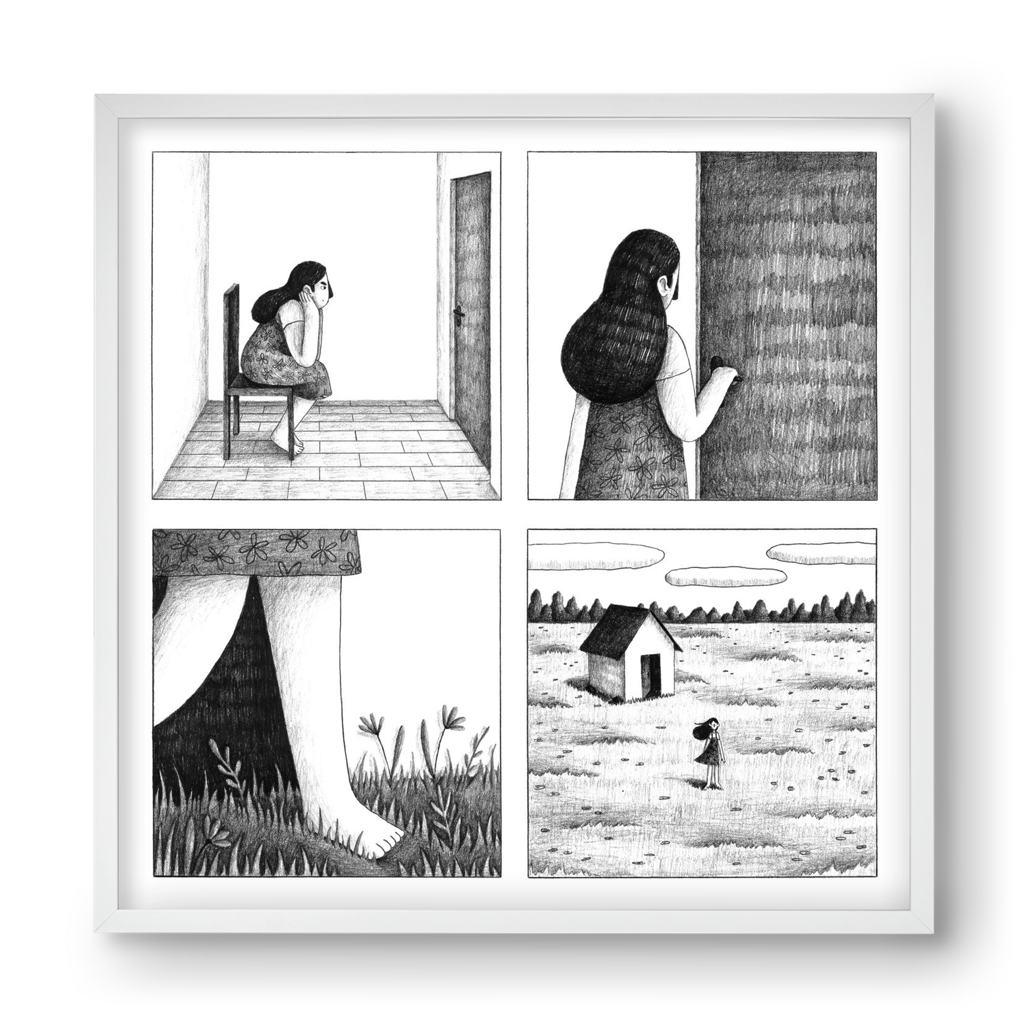 Falak, 40x40 cm (40x40 cm), Fehér keret