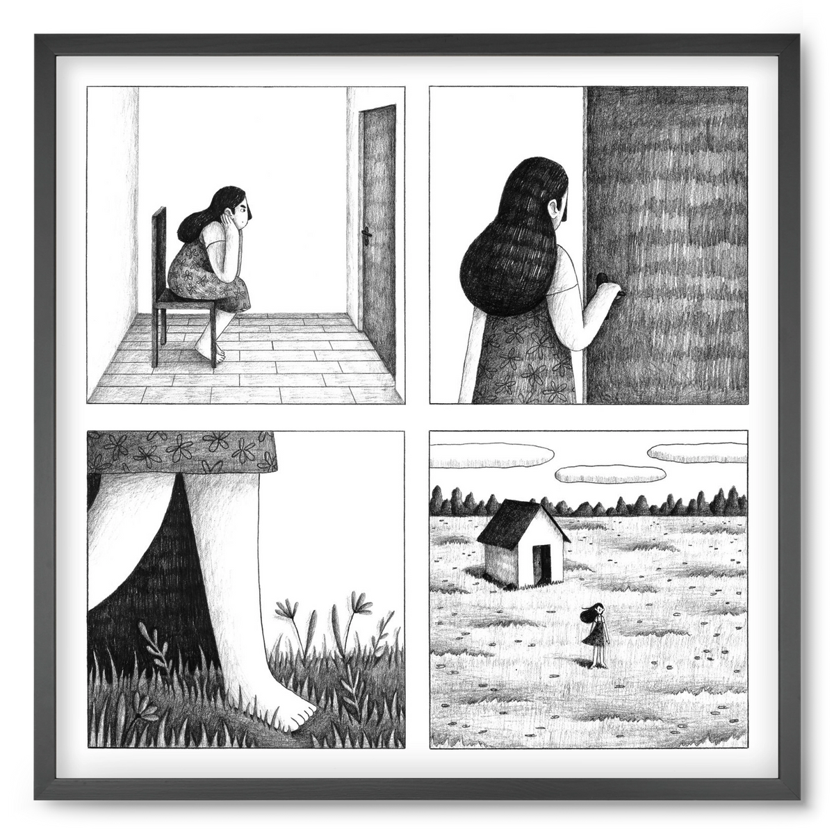 Falak, 50x50 cm (50x50 cm), Fekete keret