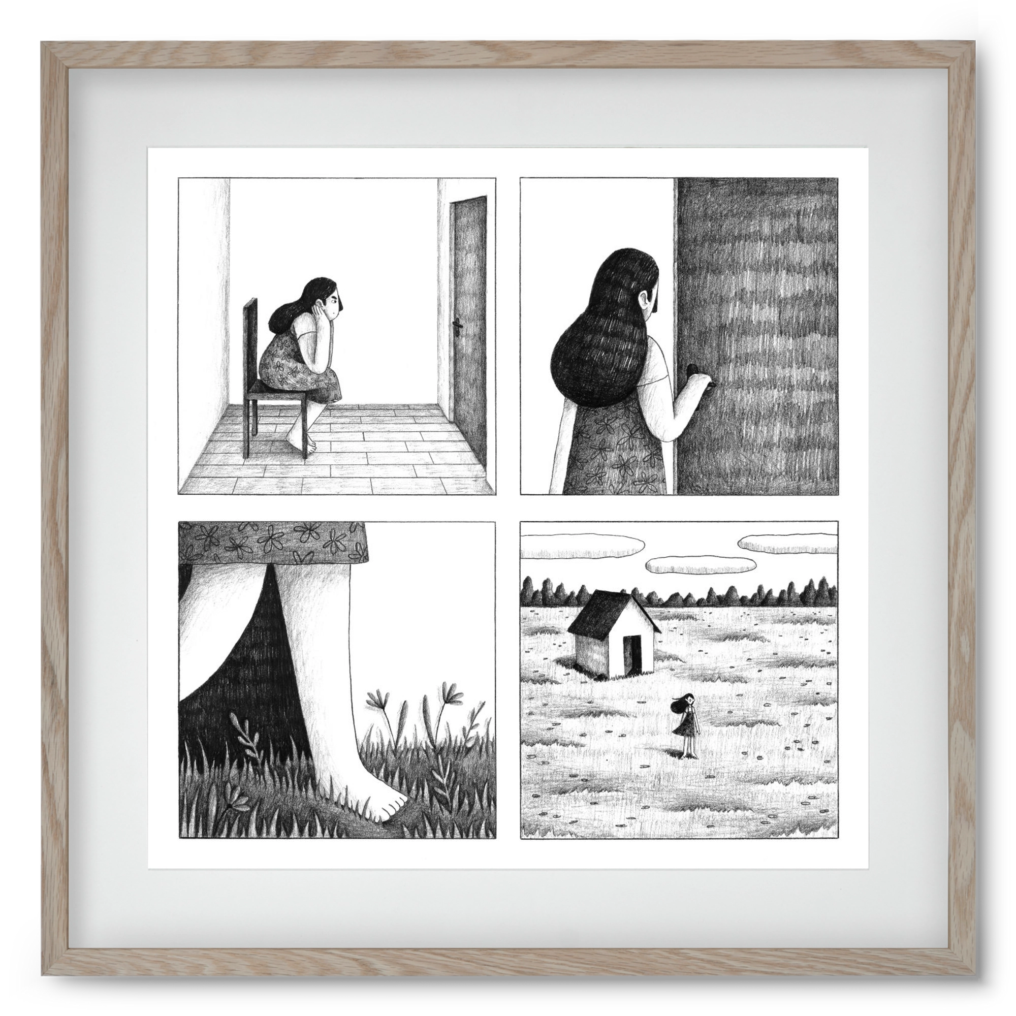 Falak, 50x50 cm (40x40 cm), Tölgy keret, paszpartuval