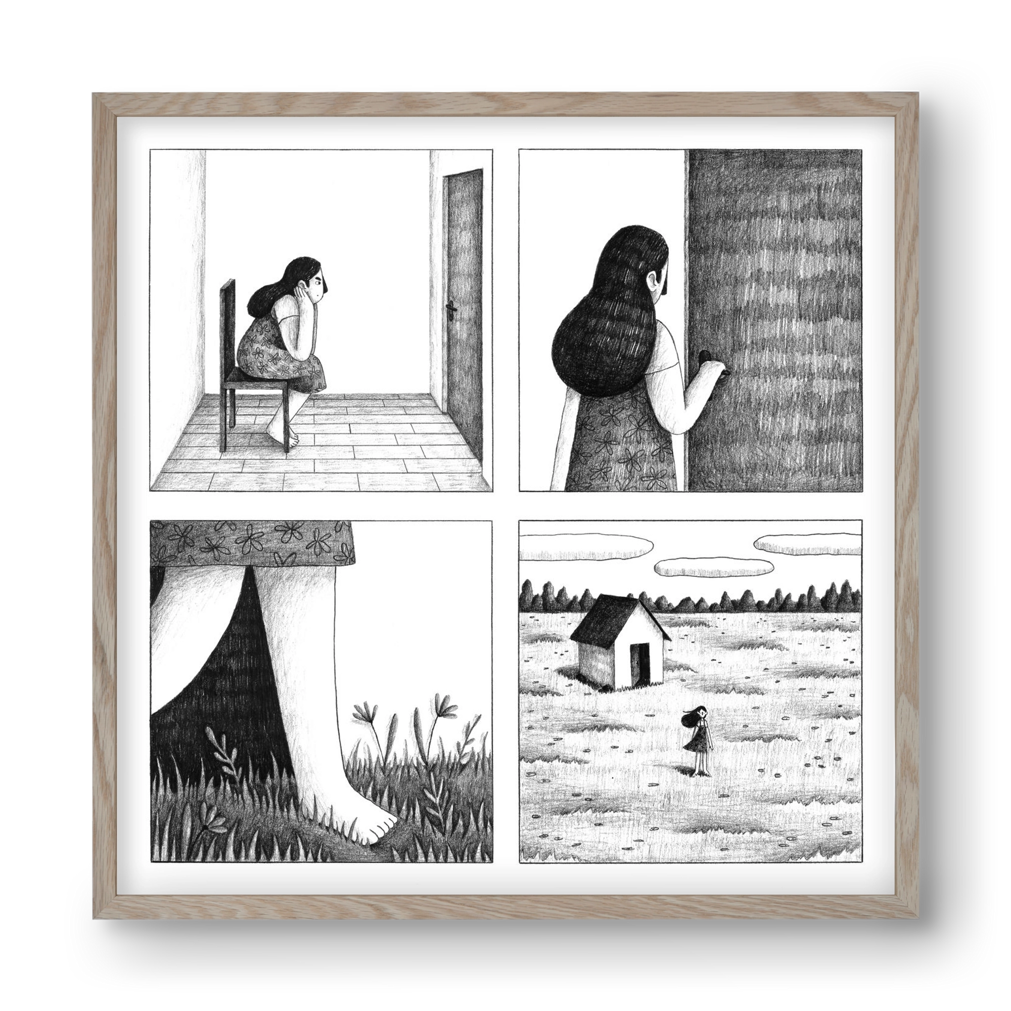 Falak, 40x40 cm (40x40 cm), Tölgy keret