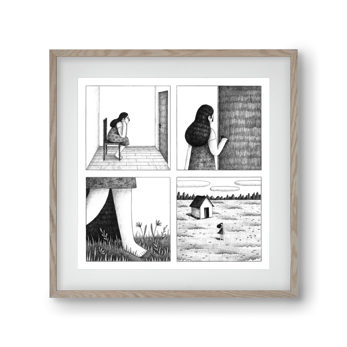 Falak, 30x30 cm (20x20 cm), Tölgy keret, paszpartuval