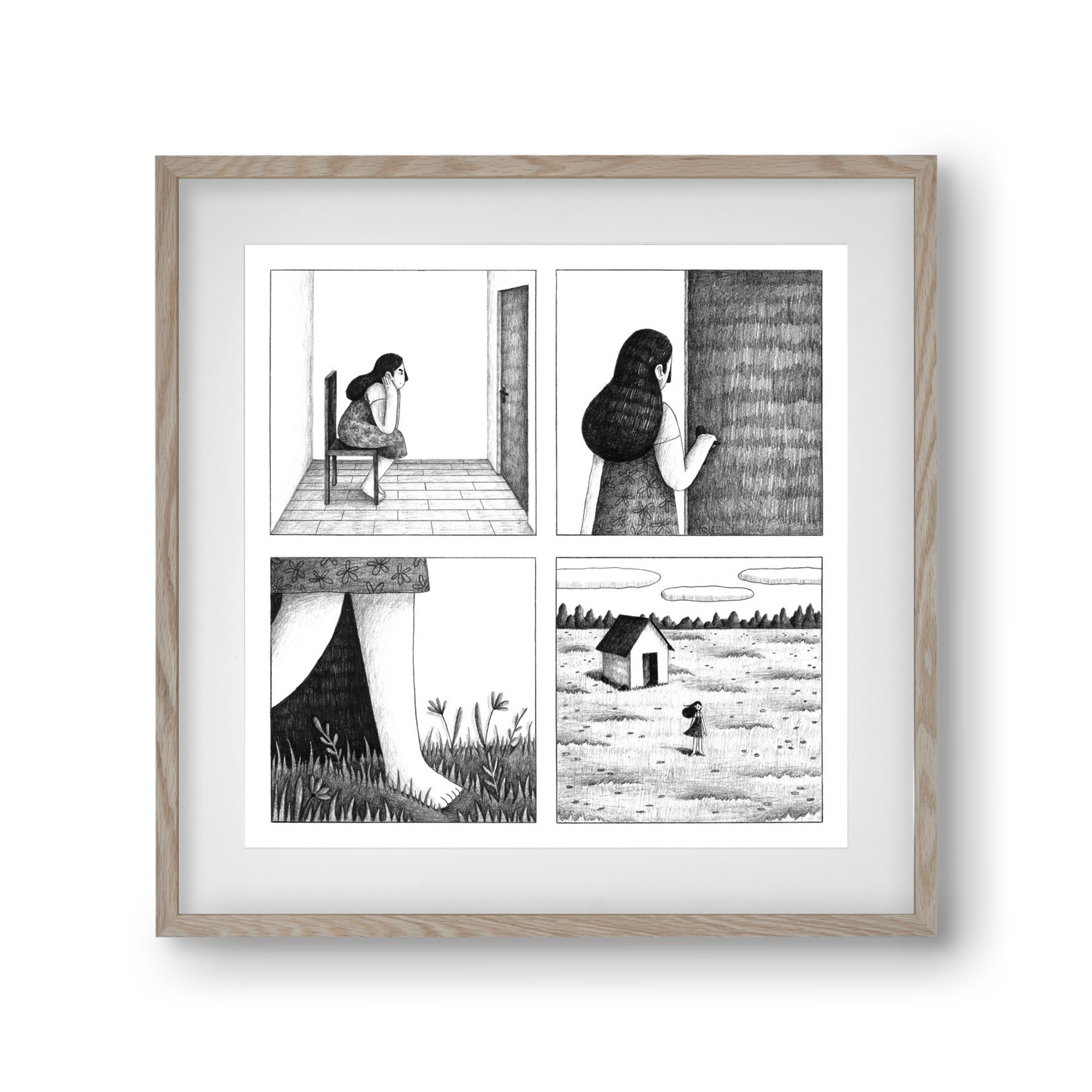 Falak, 30x30 cm (20x20 cm), Tölgy keret, paszpartuval