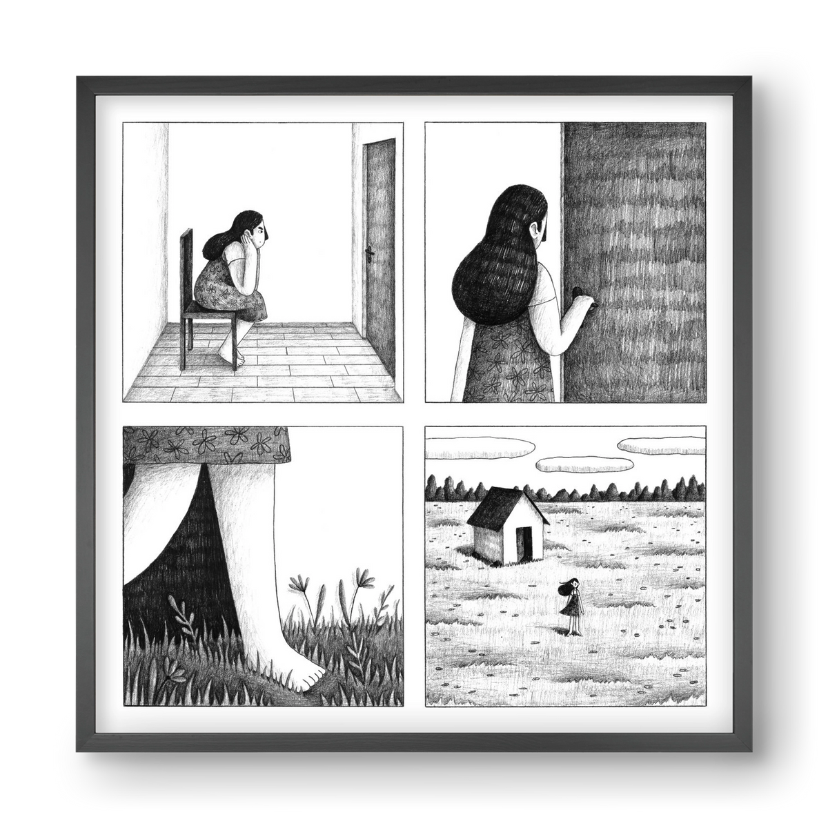 Falak, 40x40 cm (40x40 cm), Fekete keret