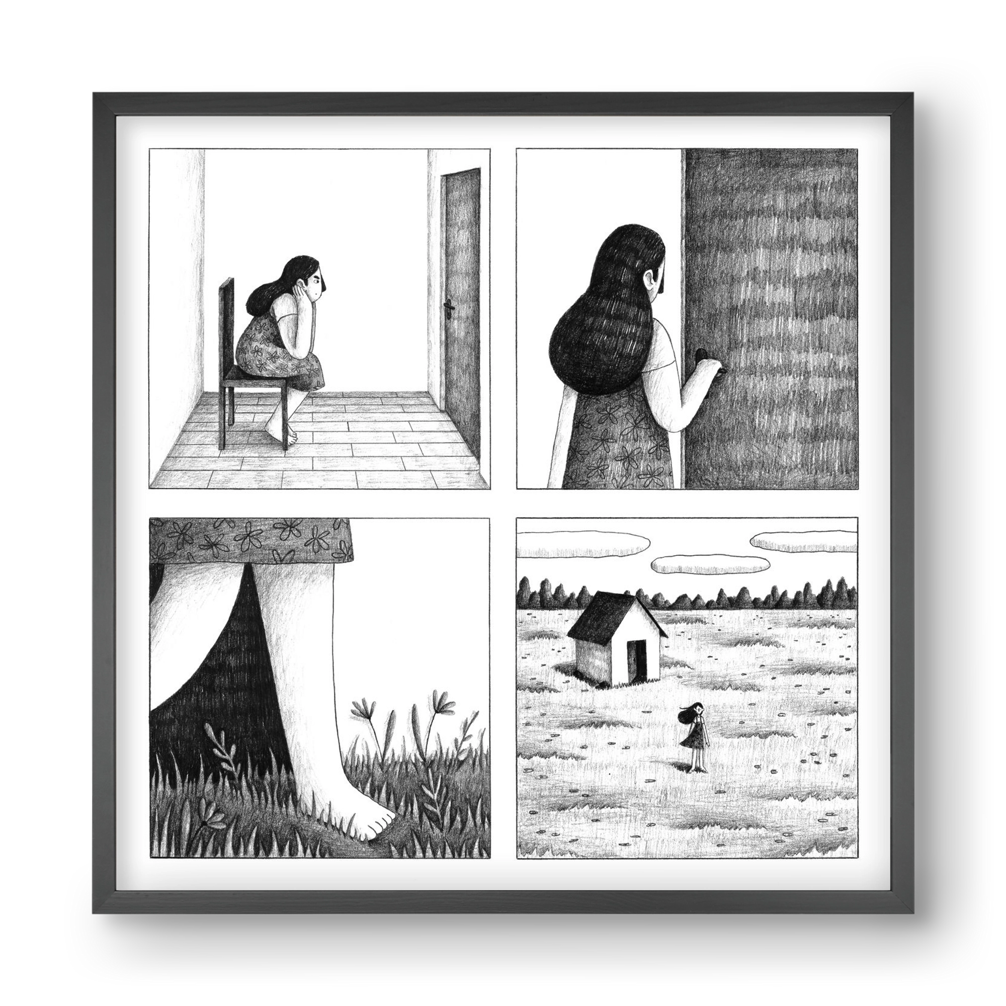 Falak, 40x40 cm (40x40 cm), Fekete keret