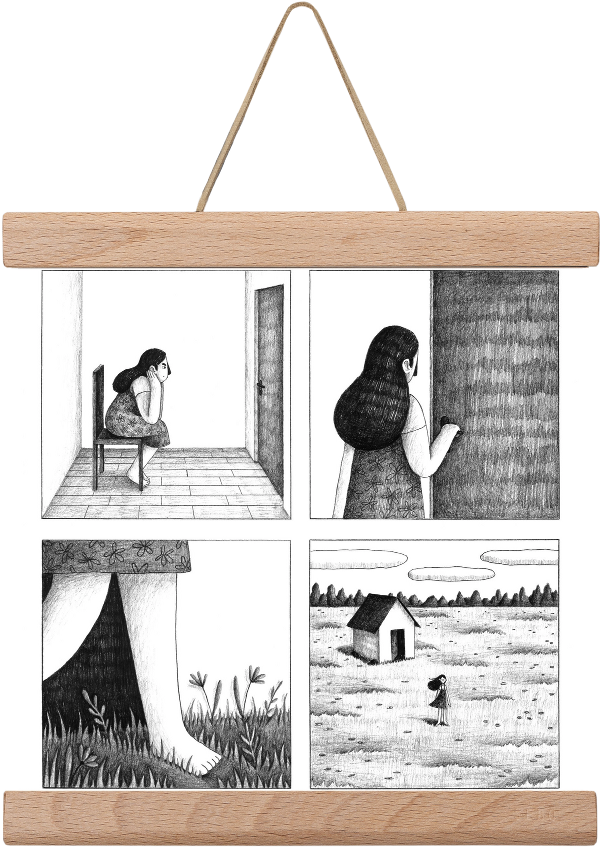 Falak, 20x20 cm (20x20 cm), Tölgy akasztó