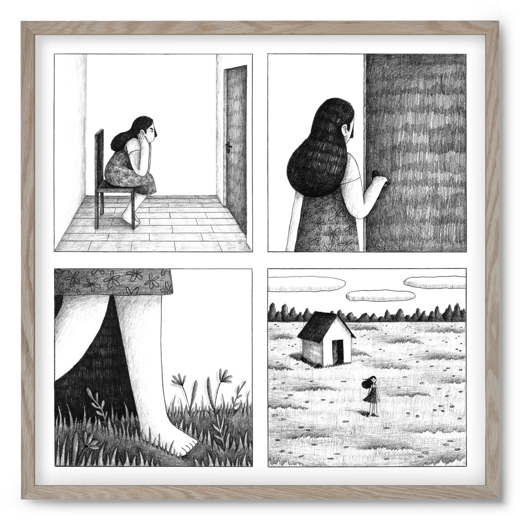 Falak, 50x50 cm (50x50 cm), Tölgy keret