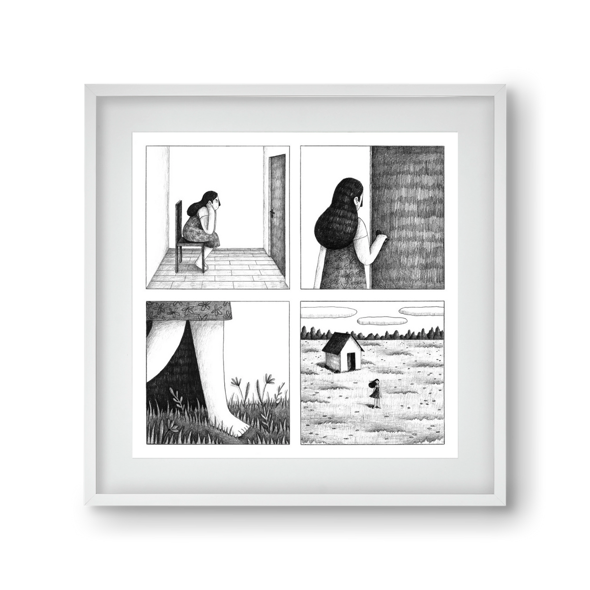 Falak, 30x30 cm (20x20 cm), Fehér keret, paszpartuval