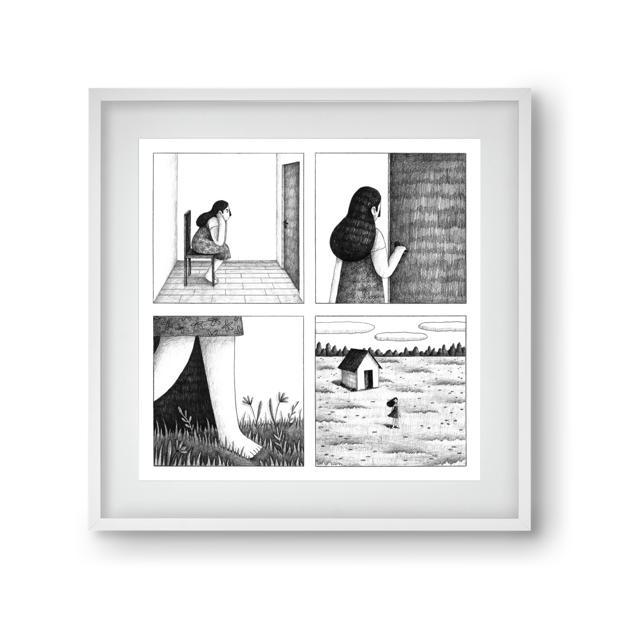 Falak, 30x30 cm (20x20 cm), Fehér keret, paszpartuval