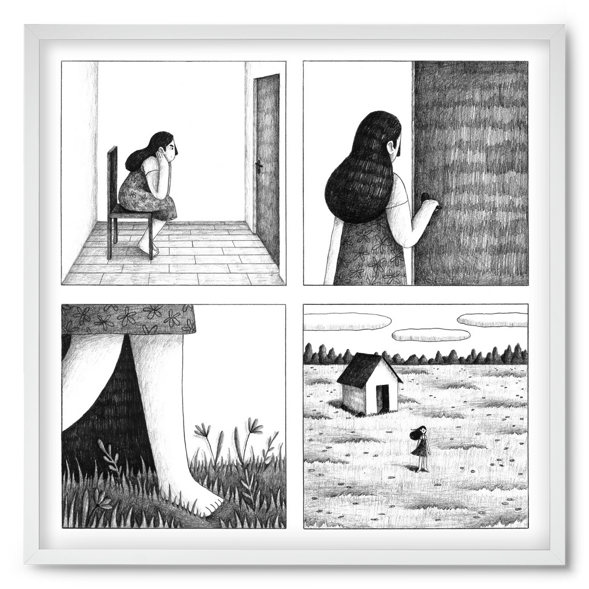 Falak, 50x50 cm (50x50 cm), Fehér keret