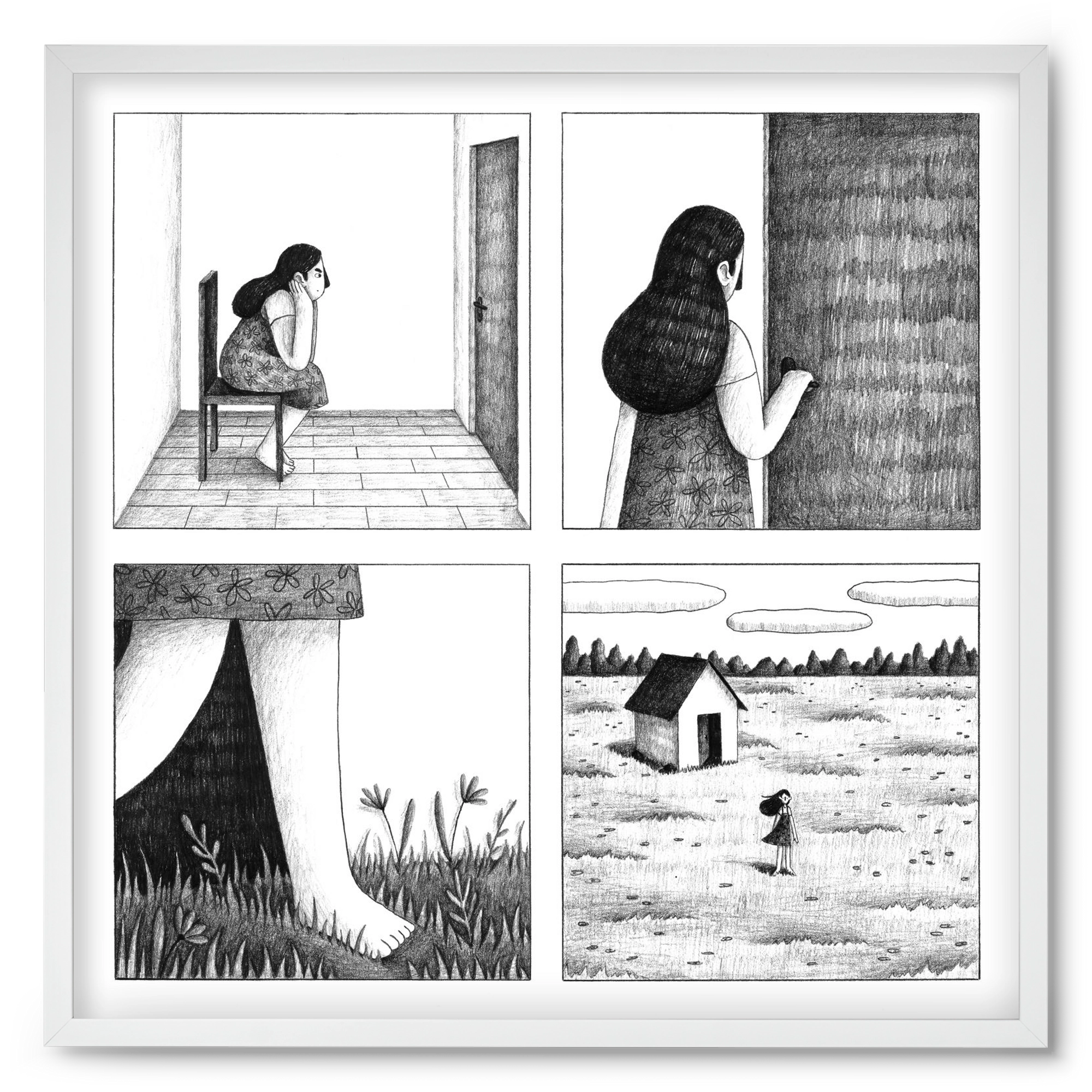 Falak, 50x50 cm (50x50 cm), Fehér keret