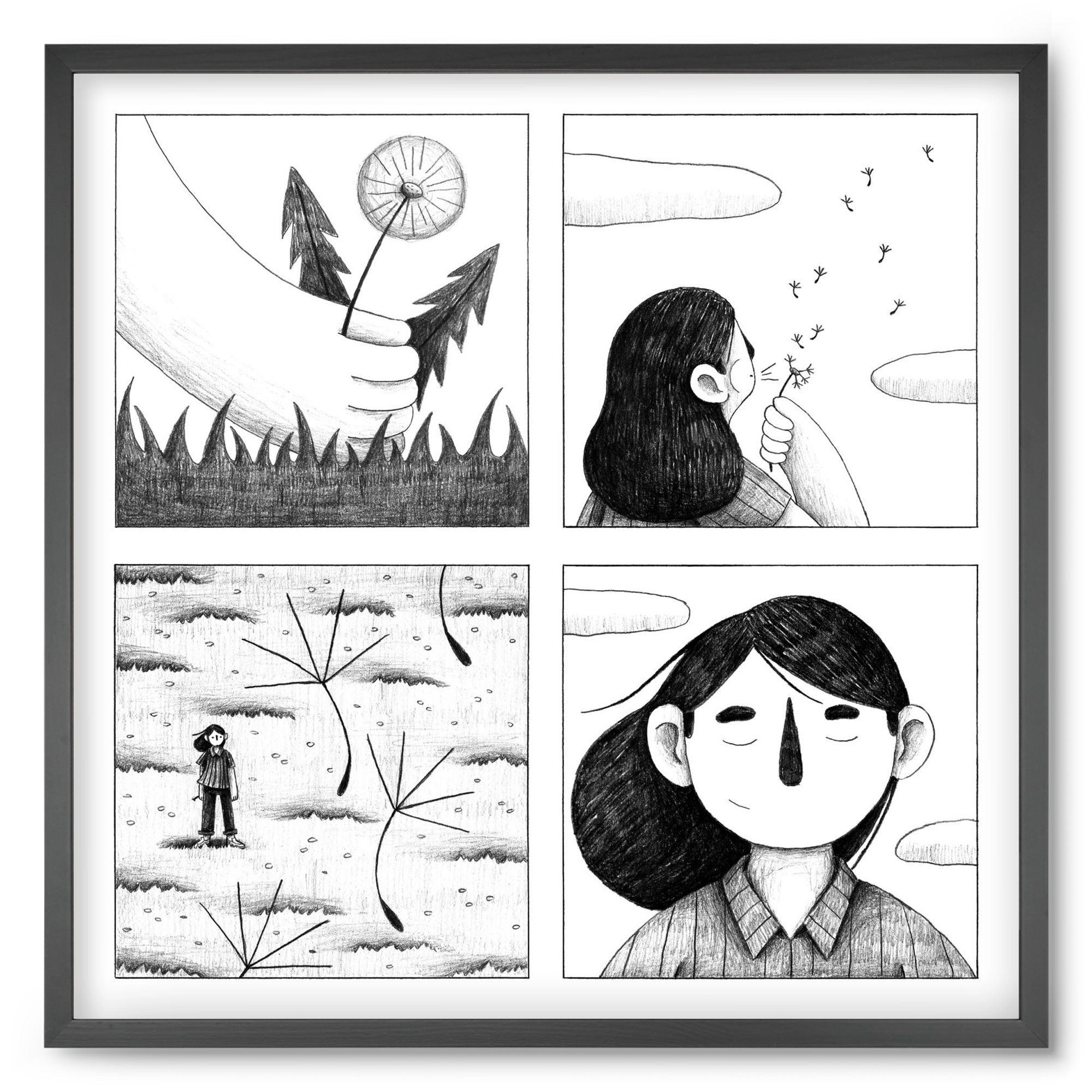 Gondolatok, 50x50 cm (50x50 cm), Fekete keret