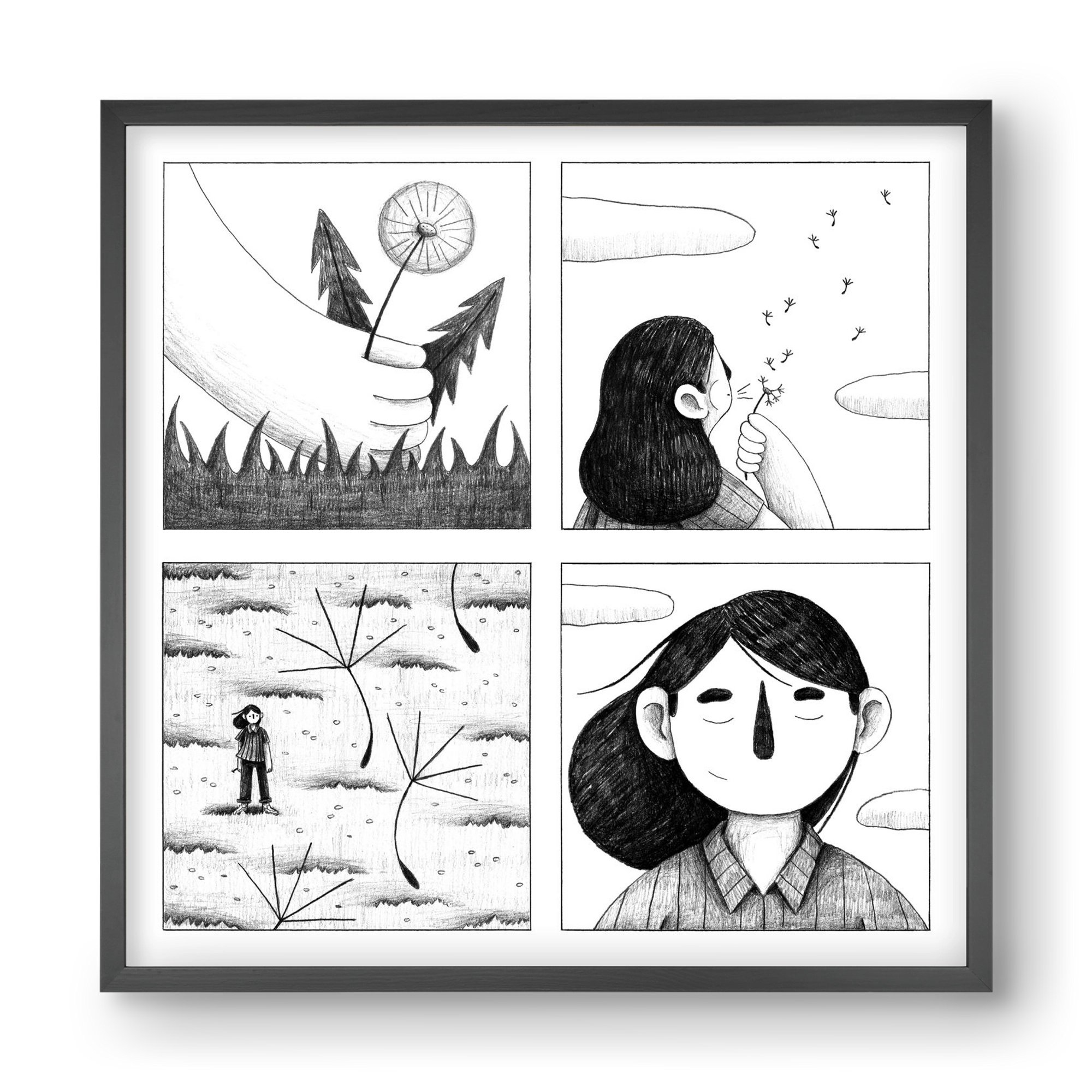 Gondolatok, 40x40 cm (40x40 cm), Fekete keret