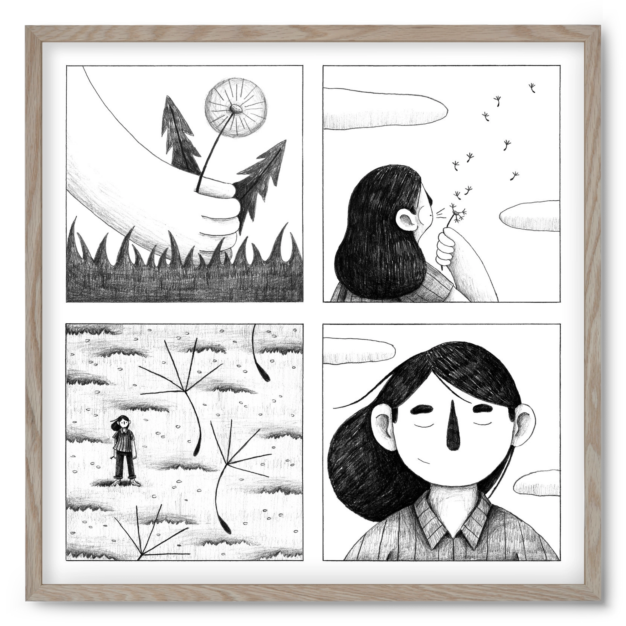 Gondolatok, 50x50 cm (50x50 cm), Tölgy keret