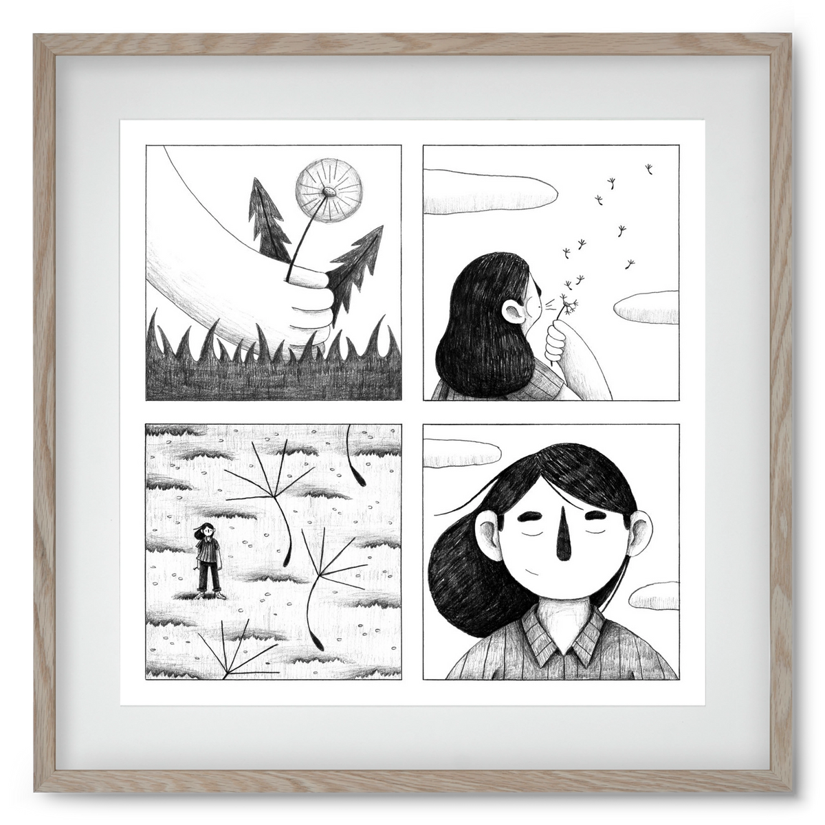 Gondolatok, 50x50 cm (40x40 cm), Tölgy keret, paszpartuval