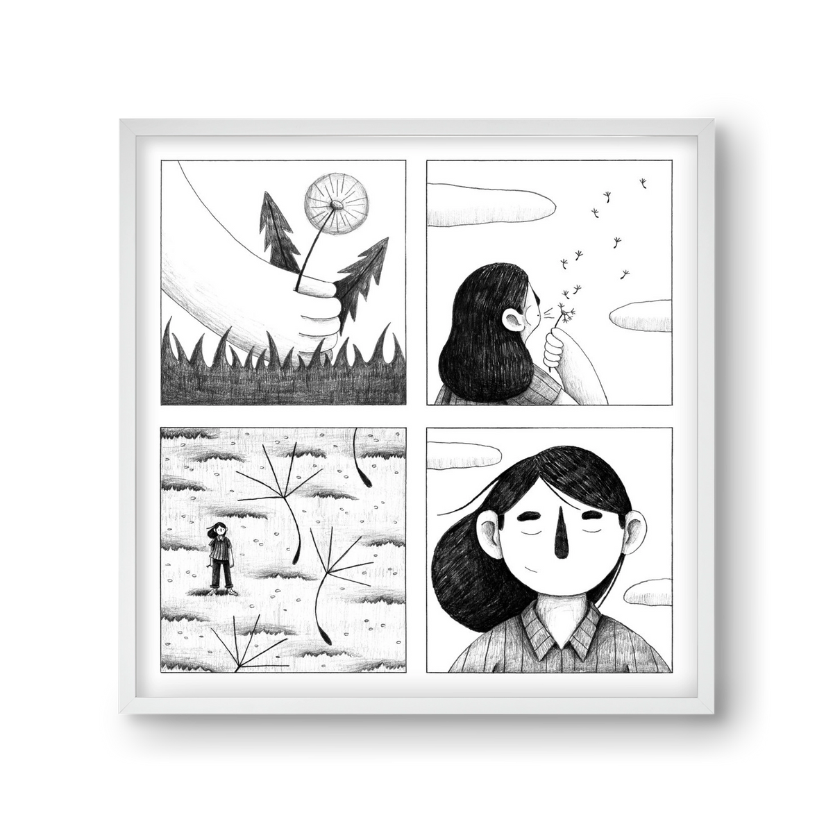 Gondolatok, 30x30 cm (30x30 cm), Fehér keret