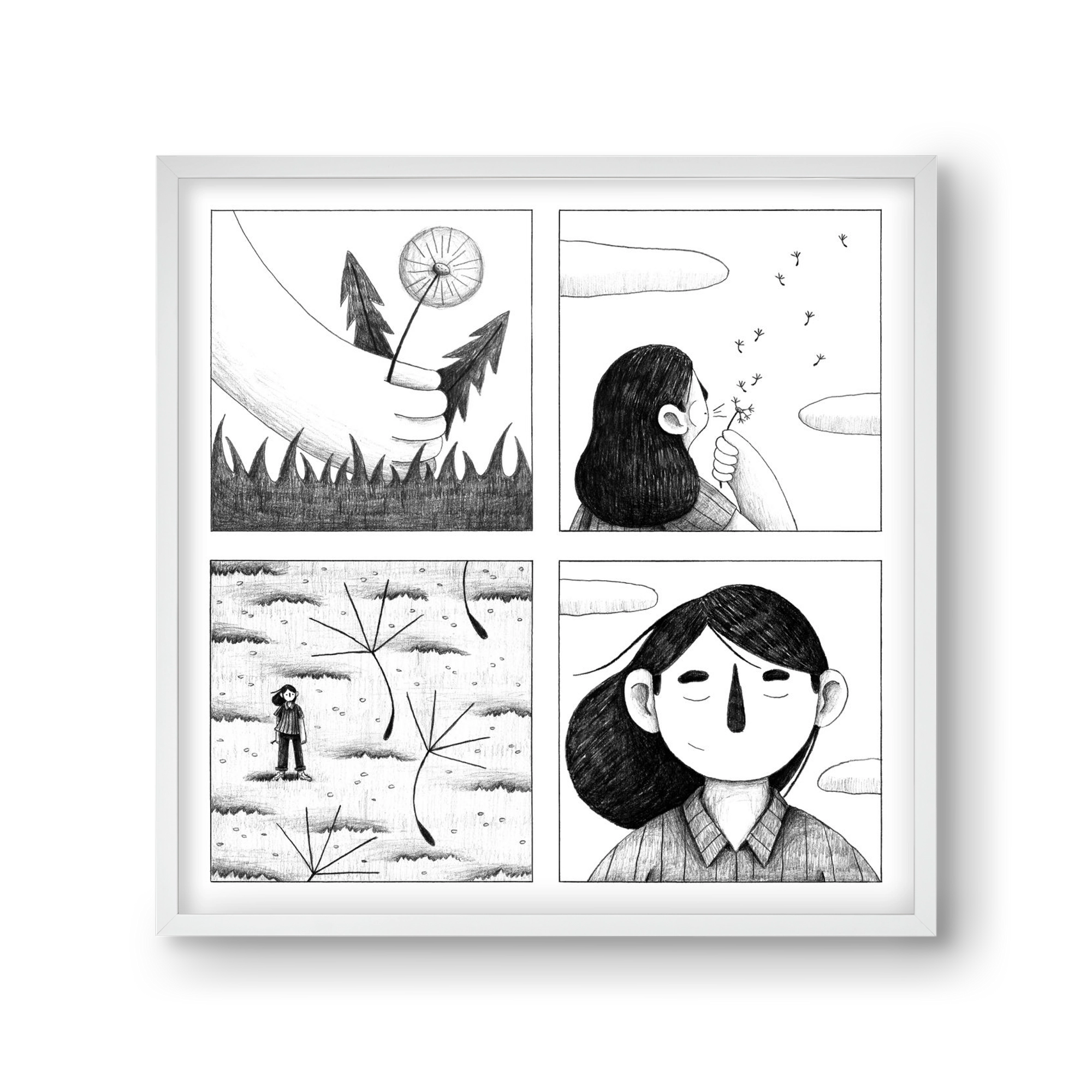 Gondolatok, 30x30 cm (30x30 cm), Fehér keret