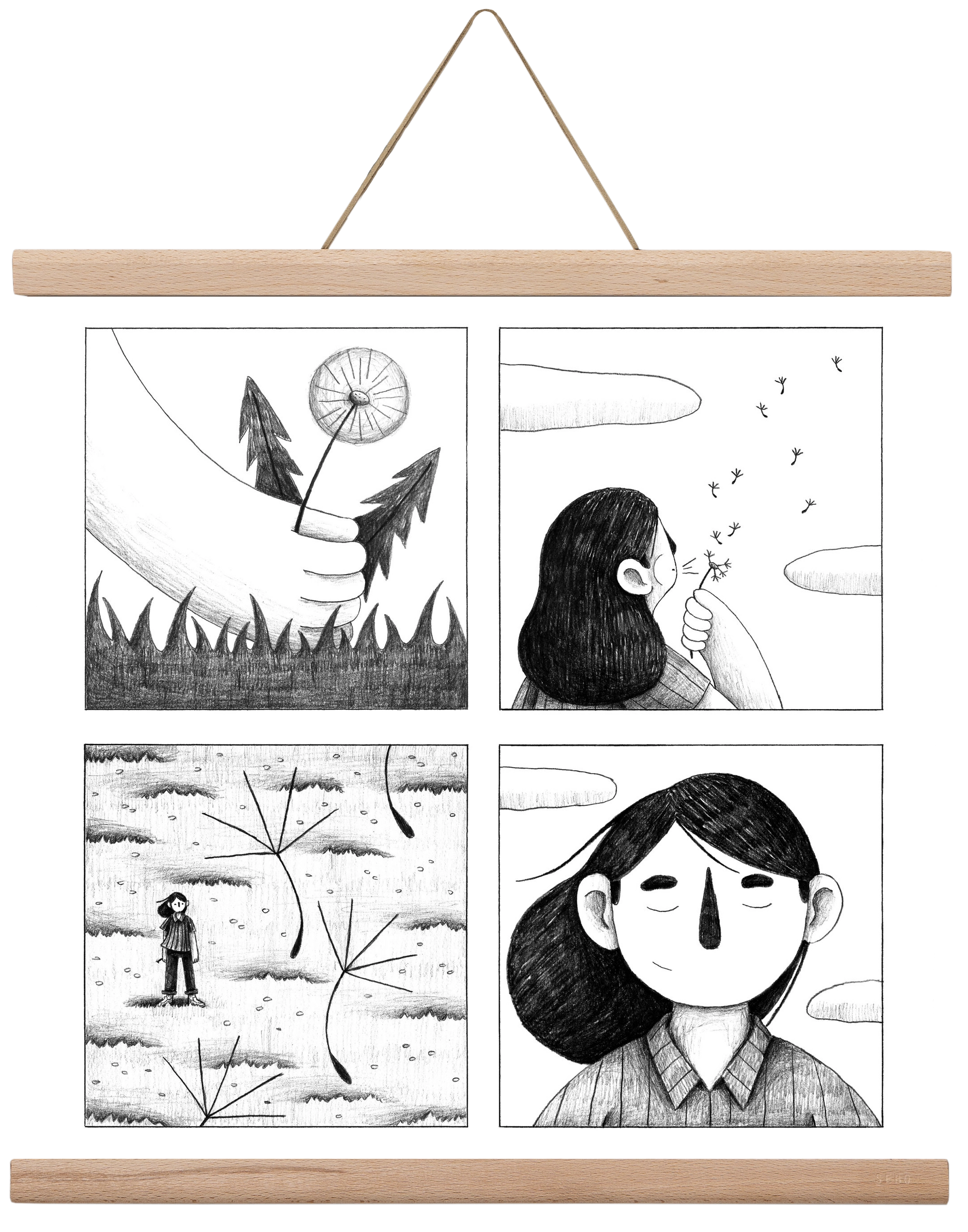 Gondolatok, 40x40 cm (40x40 cm), Tölgy akasztó