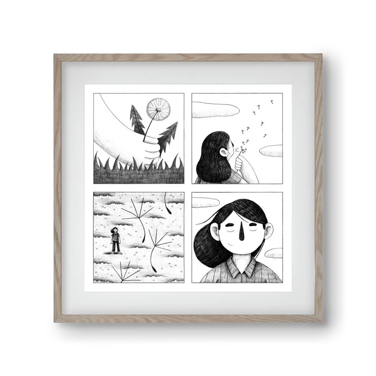 Gondolatok, 30x30 cm (20x20 cm), Tölgy keret, paszpartuval