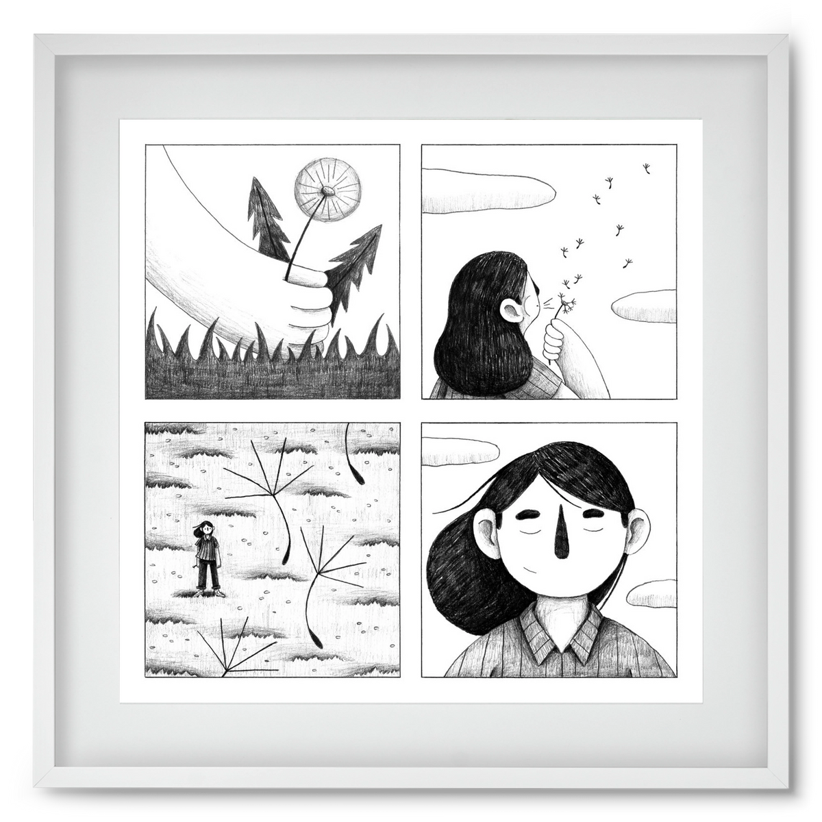 Gondolatok, 50x50 cm (40x40 cm), Fehér keret, paszpartuval