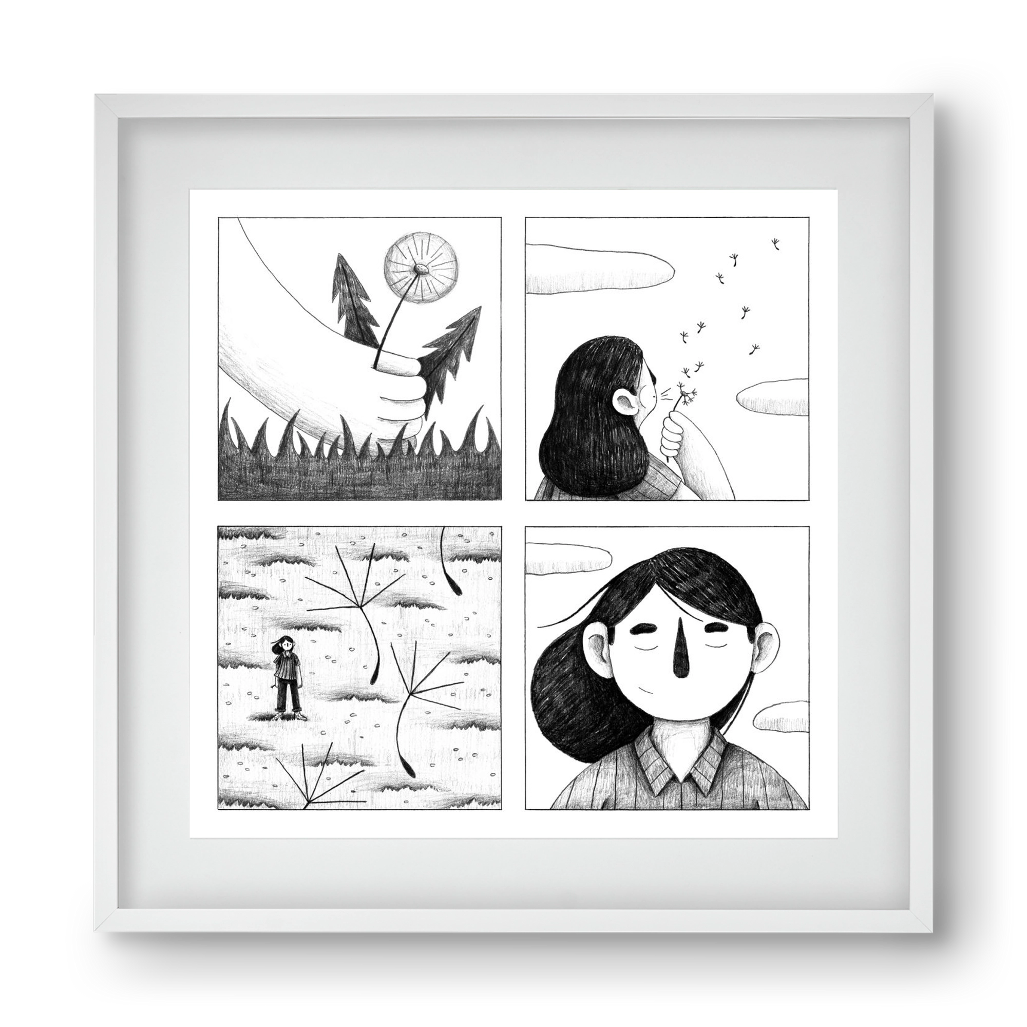 Gondolatok, 40x40 cm (30x30 cm), Fehér keret, paszpartuval