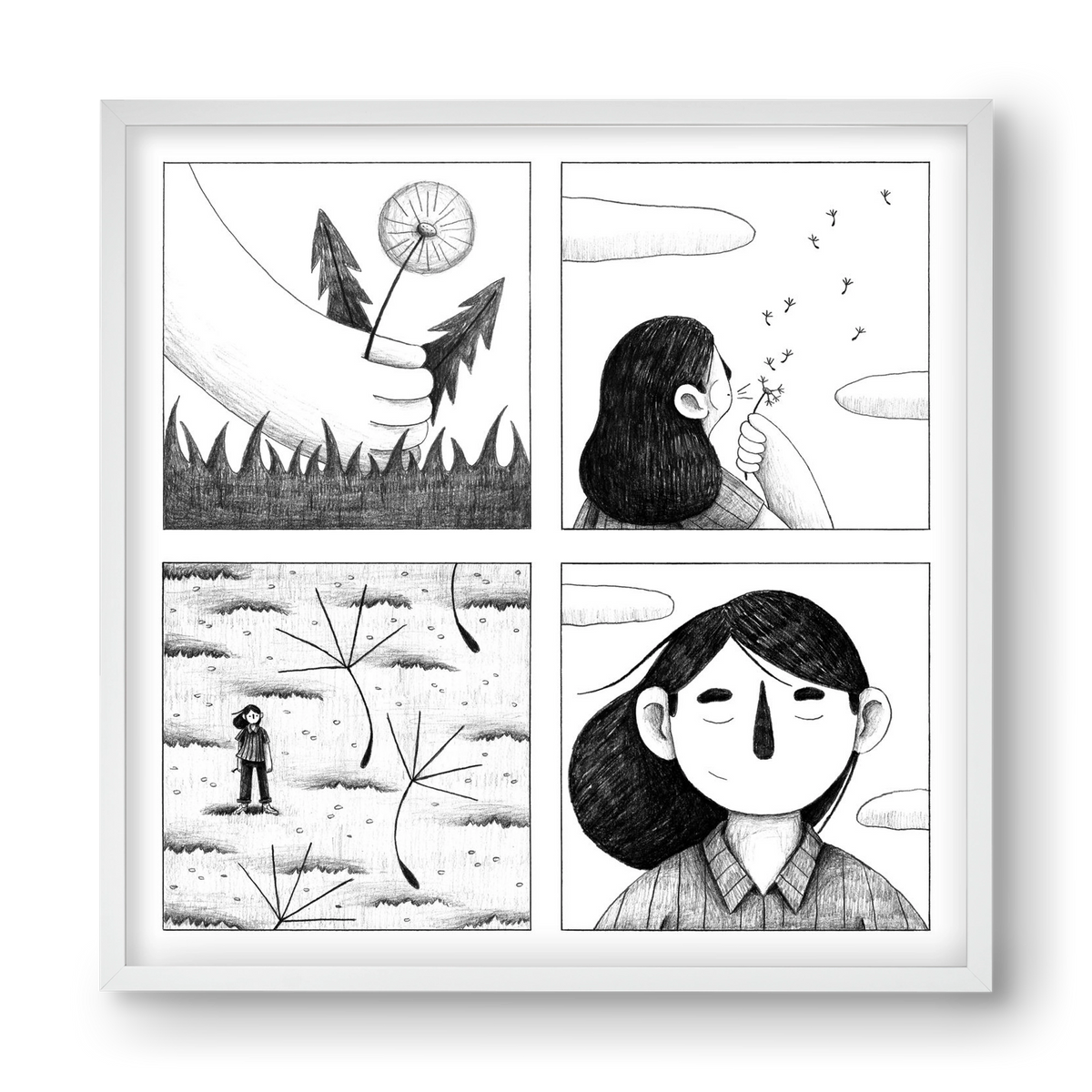 Gondolatok, 40x40 cm (40x40 cm), Fehér keret