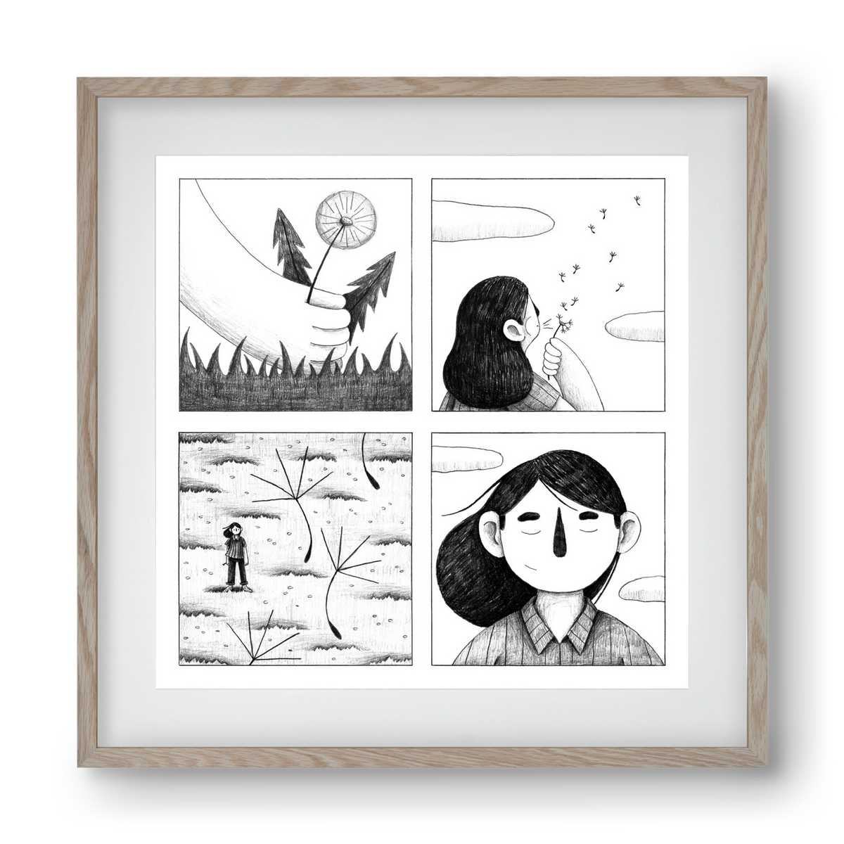 Gondolatok, 40x40 cm (30x30 cm), Tölgy keret, paszpartuval