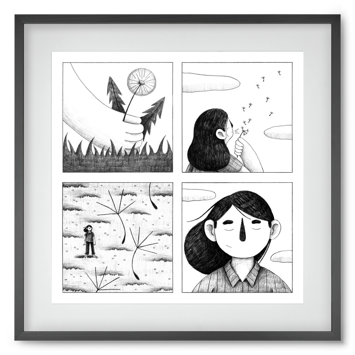 Gondolatok, 50x50 cm (40x40 cm), Fekete keret, paszpartuval