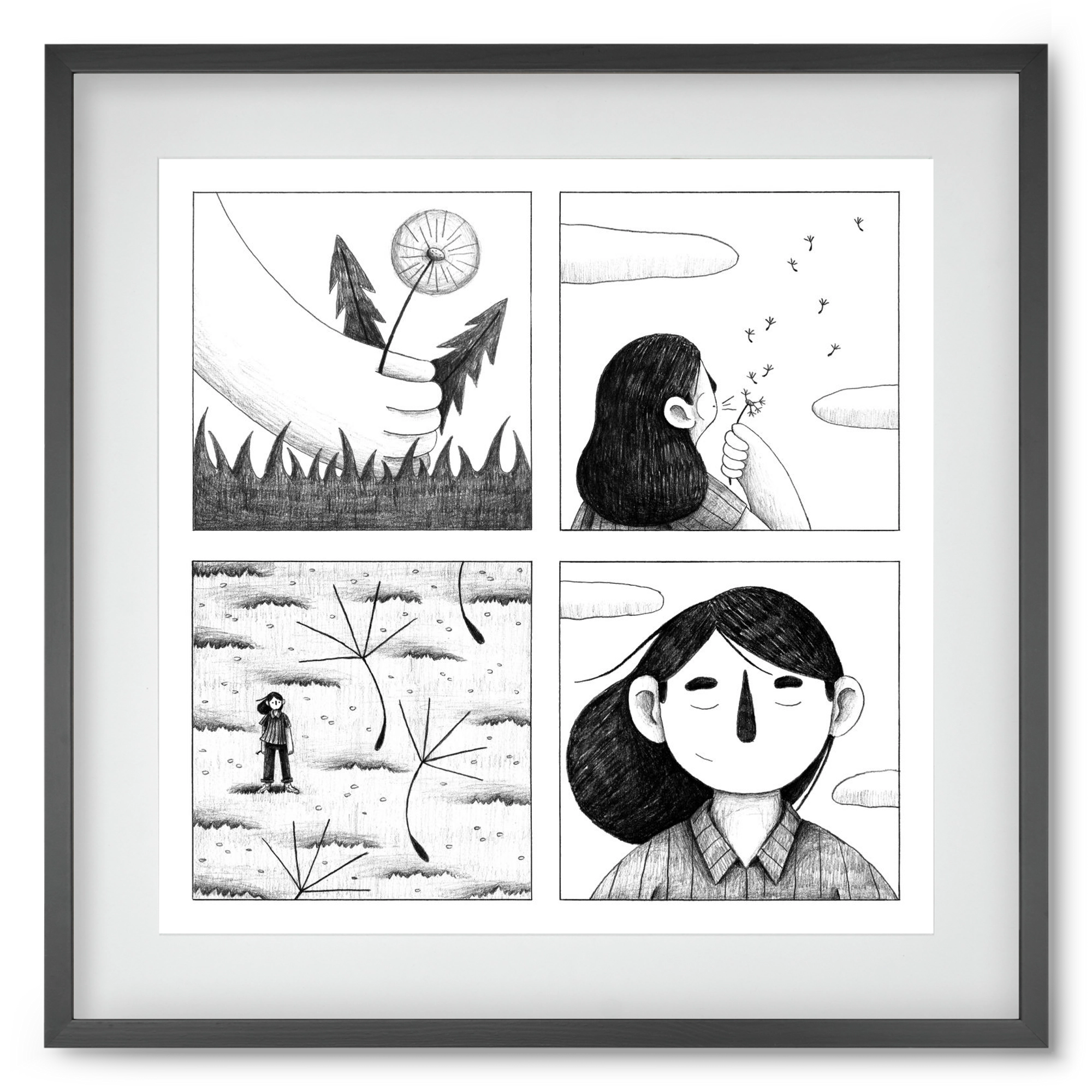 Gondolatok, 50x50 cm (40x40 cm), Fekete keret, paszpartuval