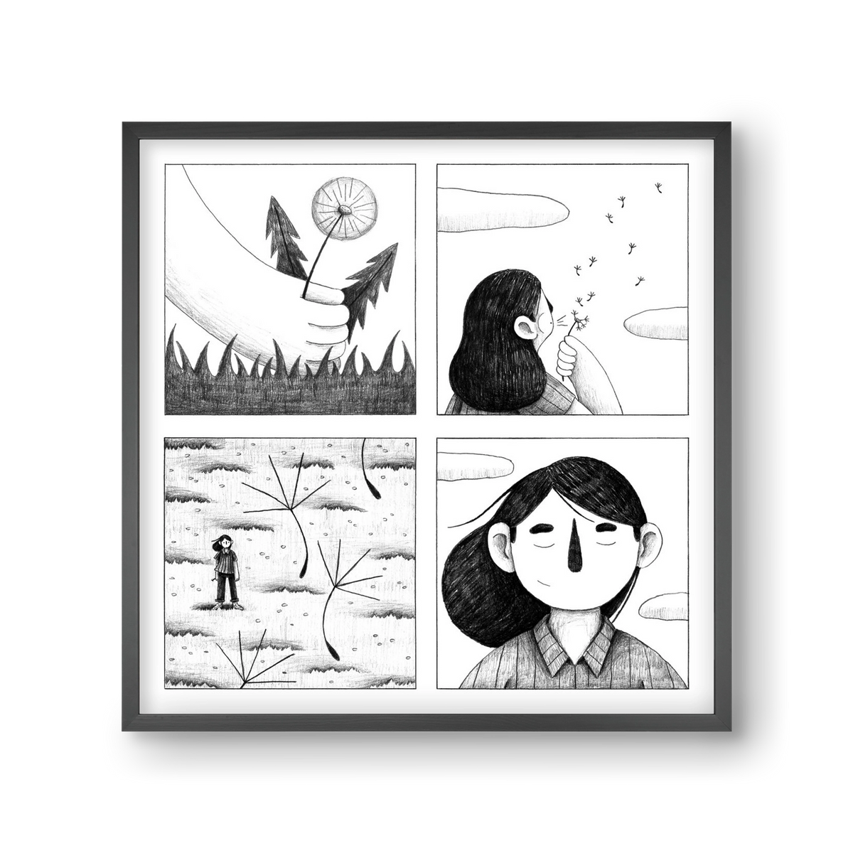 Gondolatok, 30x30 cm (30x30 cm), Fekete keret