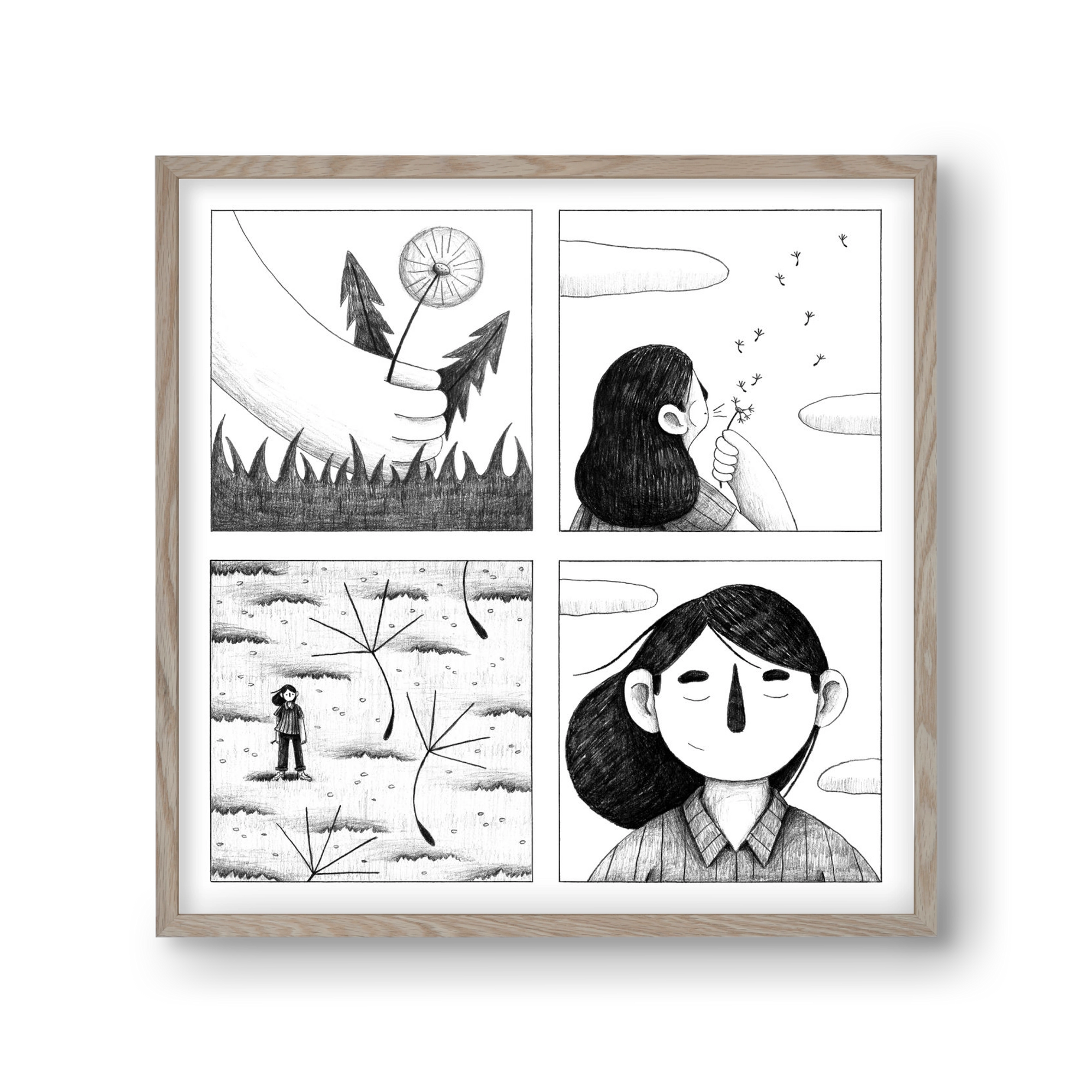 Gondolatok, 30x30 cm (30x30 cm), Tölgy keret