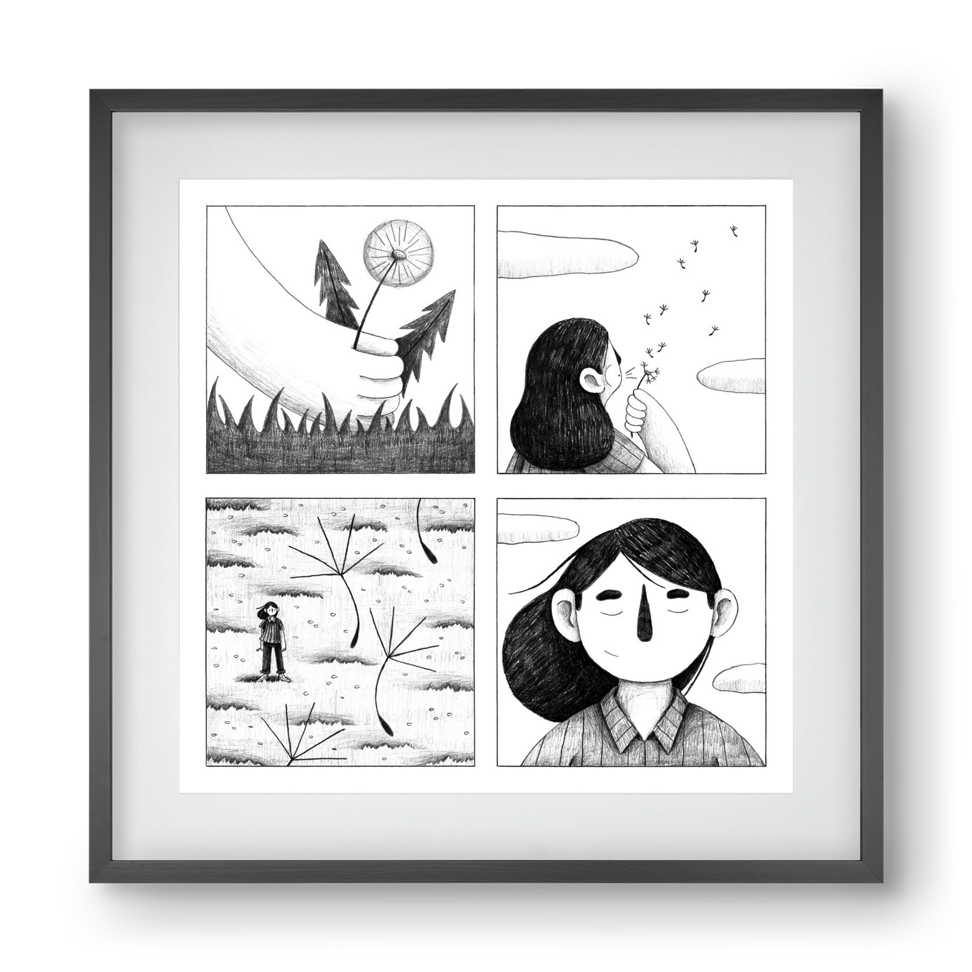 Gondolatok, 40x40 cm (30x30 cm), Fekete keret, paszpartuval