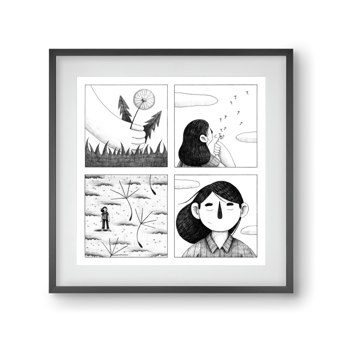 Gondolatok, 30x30 cm (20x20 cm), Fekete keret, paszpartuval