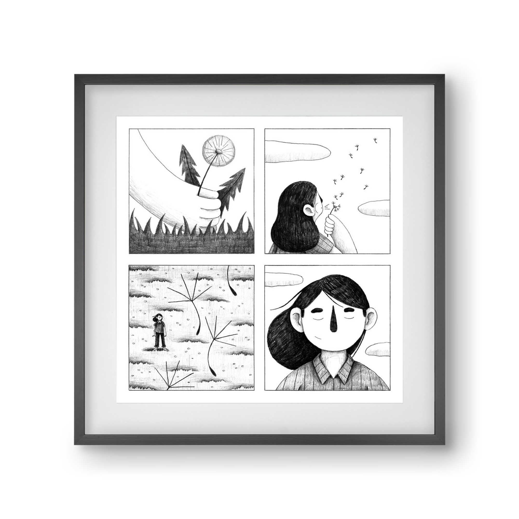 Gondolatok, 30x30 cm (20x20 cm), Fekete keret, paszpartuval