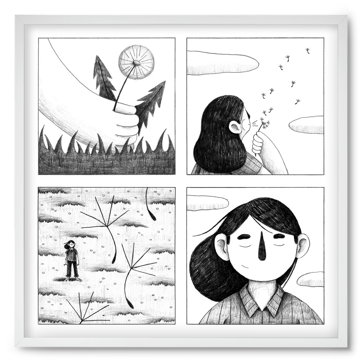 Gondolatok, 50x50 cm (50x50 cm), Fehér keret