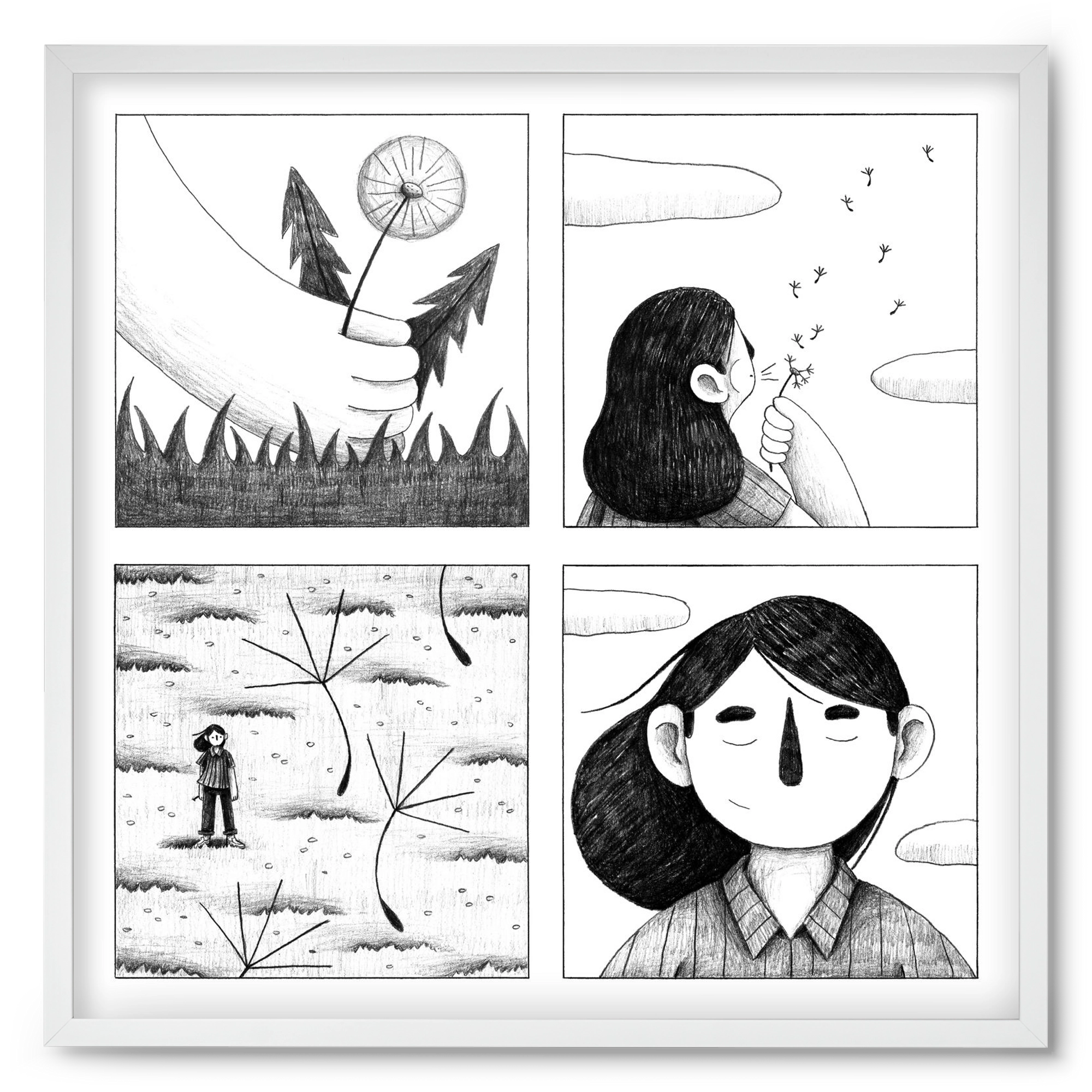 Gondolatok, 50x50 cm (50x50 cm), Fehér keret