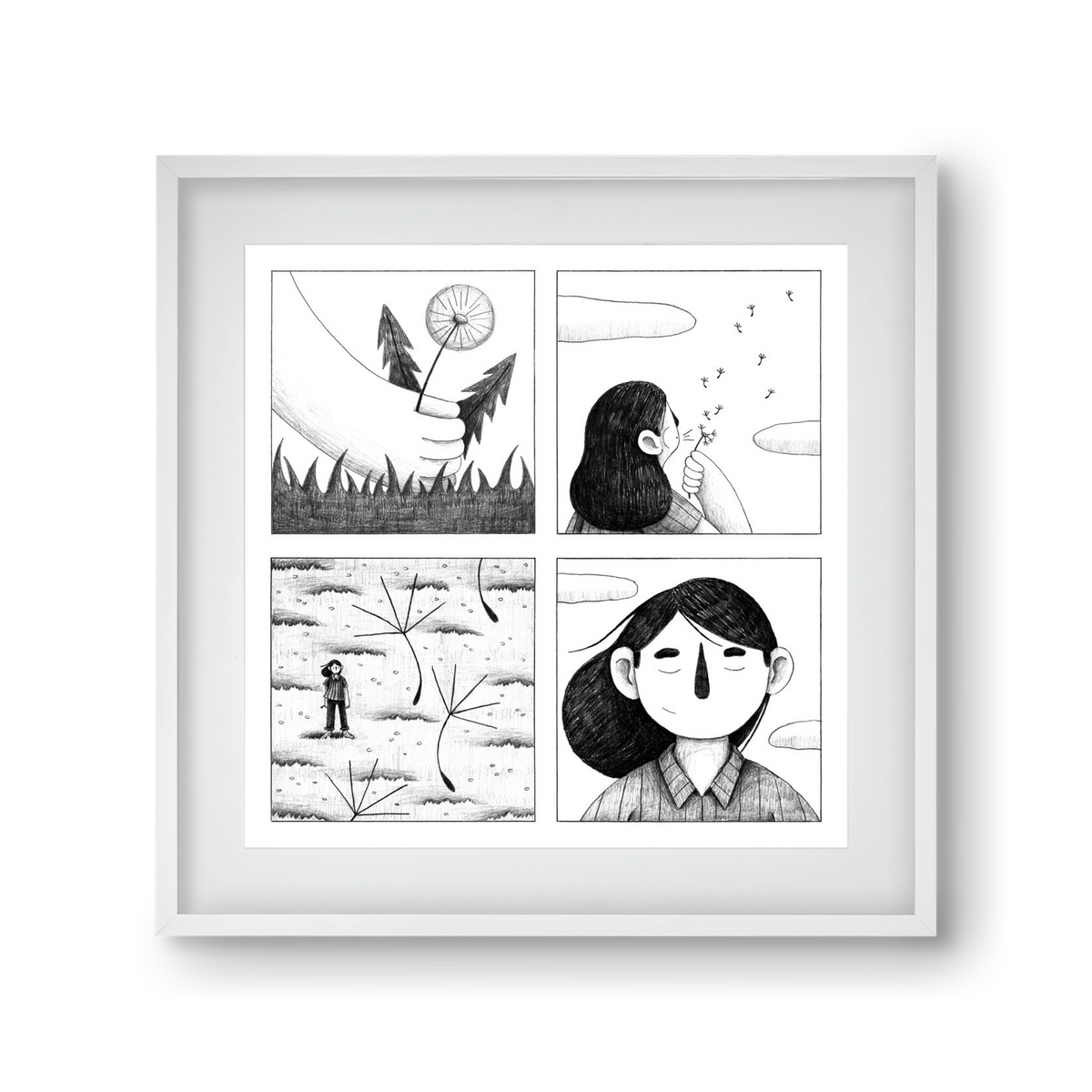 Gondolatok, 30x30 cm (20x20 cm), Fehér keret, paszpartuval