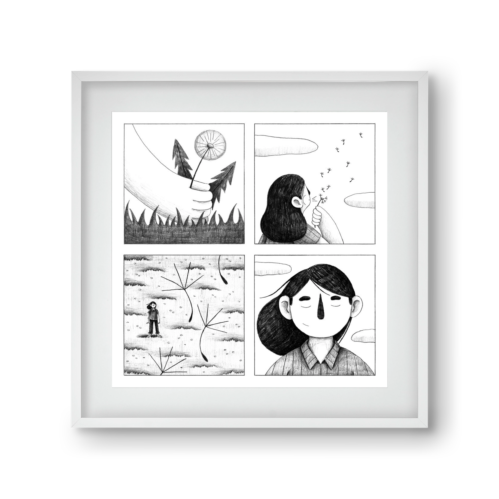 Gondolatok, 30x30 cm (20x20 cm), Fehér keret, paszpartuval