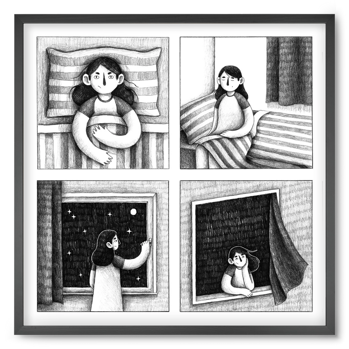 Nyugalom, 50x50 cm (50x50 cm), Fekete keret